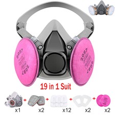 19 in 1 Half Face Gas Mask Facepiece Spray Painting Respirator Safety For 6200