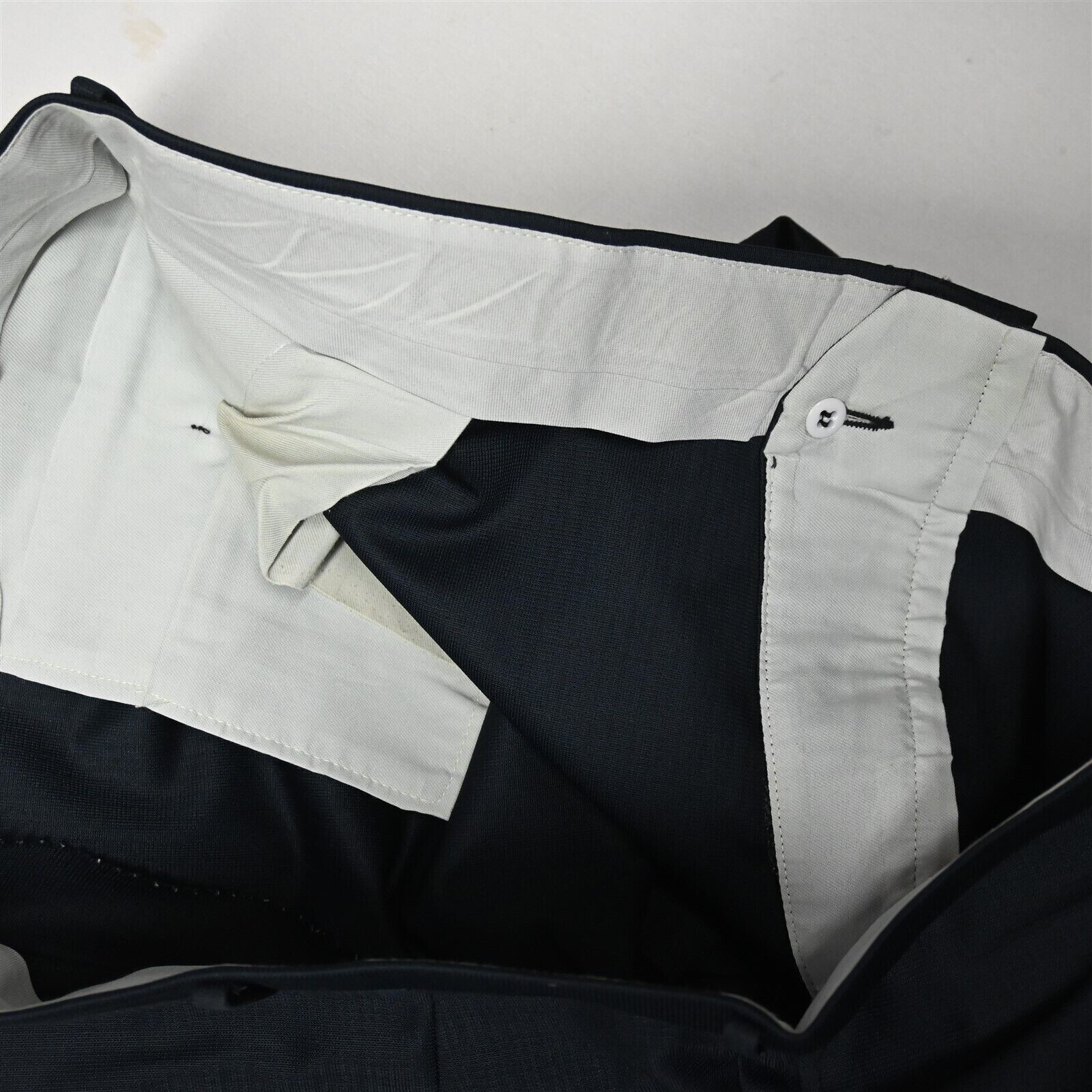 Vtg 70s 46R 42x30 Blue Check Bootcut Polyester Me… - image 10