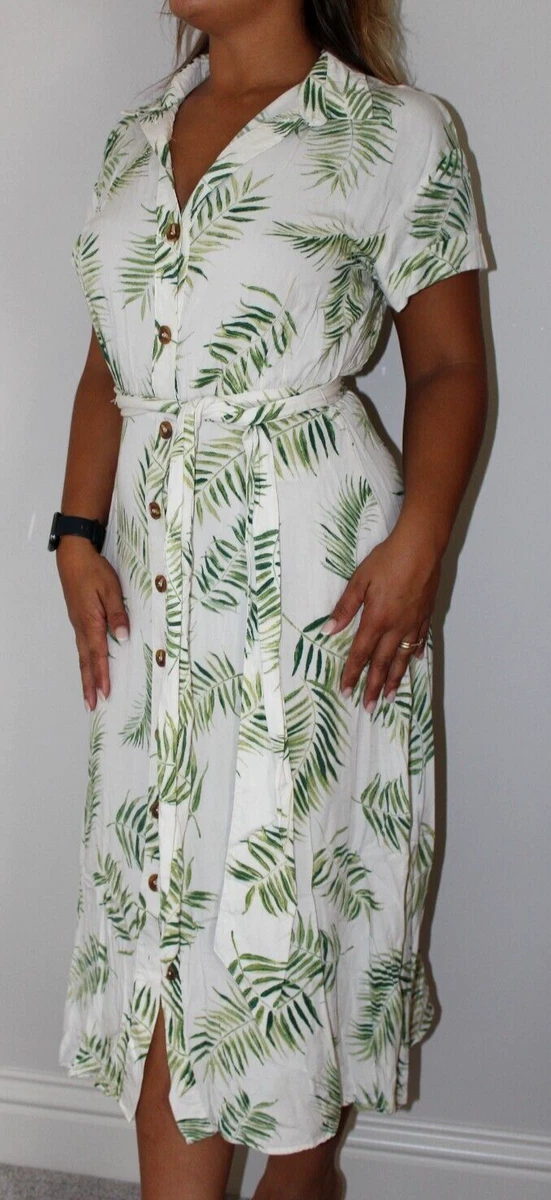Palm print dress h&m cheap