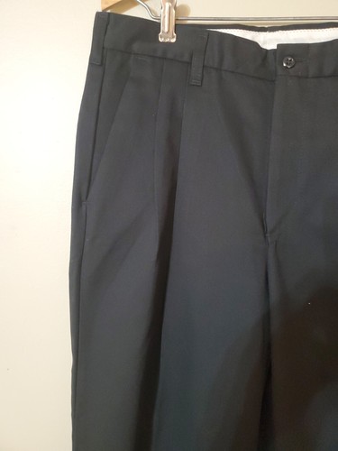 CINTAS WORK PANTS 33×34 Black Pleated Comfort Flex Uniform 865-35 #2018 - Picture 11 of 14