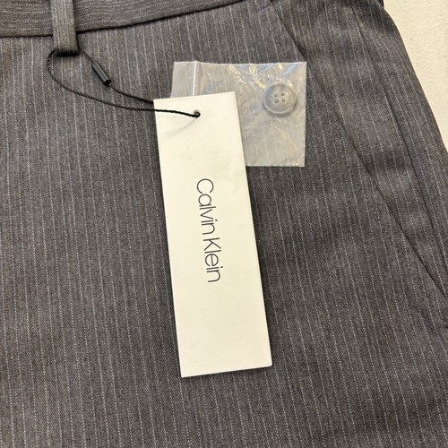 NWT! Calvin Klein Dress Pants Mens Sz 40x30 Pinstripe Slim Fit Stretch Polyester - Picture 7 of 12