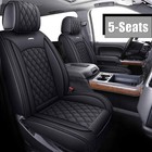For 2007-2021 Chevy Silverado GMC Sierra 1500 5-Seat Cover Full Set Leather Pad