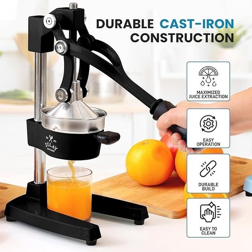Zulay Kitchen Cast-Iron Orange Juice Squeezer Easy-to-Clean, Heavy-Duty - Picture 2 of 35