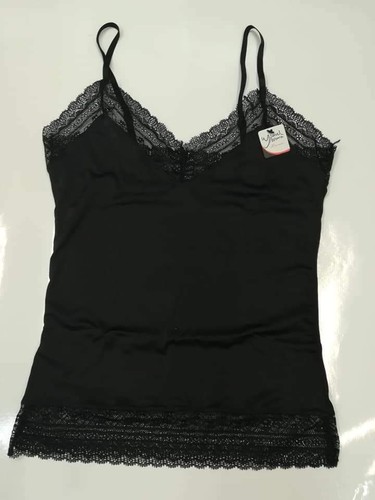 Camiseta de Tirantes Microfibra E Insertos Encaje - Disponible Negra - Picture 7 of 20