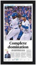 2015 World Series GM 2 Kansas City Royals Vs The Mets Newspaper Reprint Framed