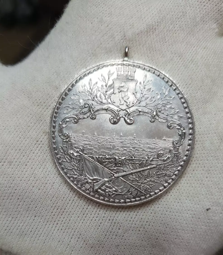 Berlín 1890 Tiro Unc Medalla Jaeger Plata Prusia Vista Ciudad Alemania Raro - Imagen 4 de 10