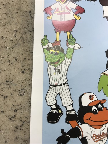 Vintage Major League Baseball Mascots Poster - 16” x 20” MLB Collage - Fast Ship - Picture 9 of 23