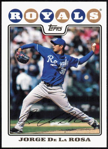 2008 Topps #622 Jorge de la Rosa Kansas City Royals FACSIMILE AUTO Baseball Card - Picture 1 of 2