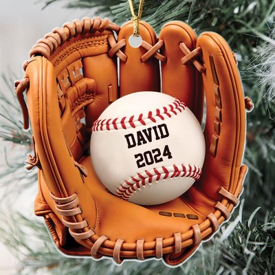 Panacile   Baseball Ornament  2d Flat Not 3d  Personalize Baseball Ornament  Chr