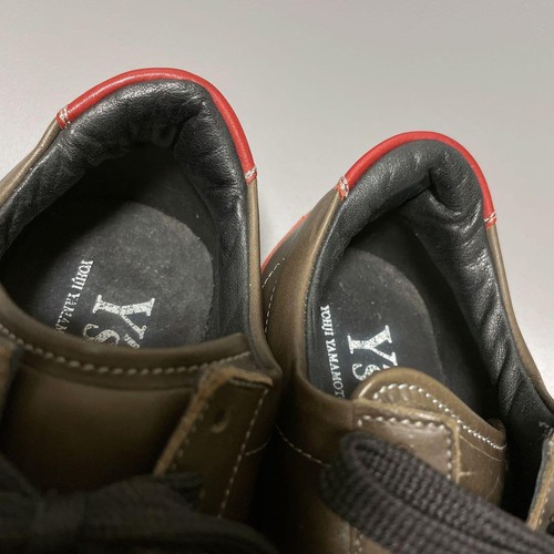 Y'S Yohji Yamamoto Leather Sneakers Olive Red 37 - Picture 14 of 16