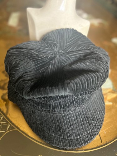 RARO De Colección Años 70 Negro Pana Patchwork Cabbie Newsboy Gorra Sombrero Hecho en Italia M - Imagen 9 de 9
