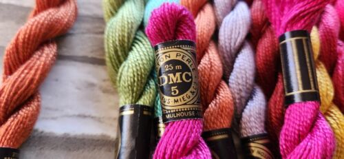 25x DMC #5 Pearl Cotton Floss 25m 27.3yds Multiple Colors All Old Labels - Picture 2 of 7