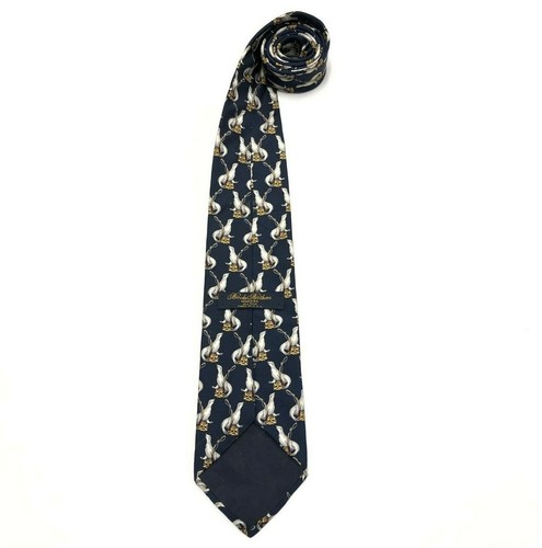 Corbata para hombre Brooks Brothers Makers 100 % sello de seda azul pesca - Imagen 3 de 4