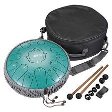 LEKATO Steel Tongue Drum Kit, 13 Inch 15 Notes for Meditation Yoga Musical Relax