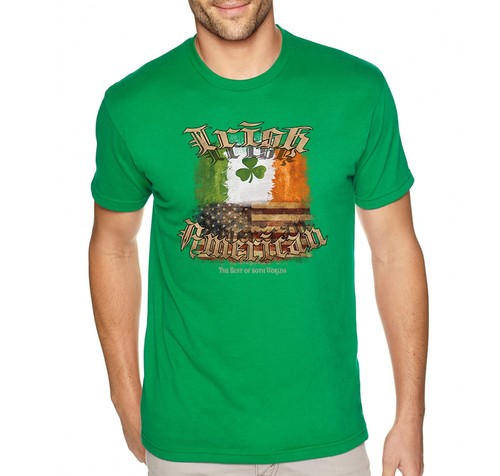 Mens Irish American USA Flag Pride St. Patricks Day Clover Beer T-Shirt - Picture 1 of 6