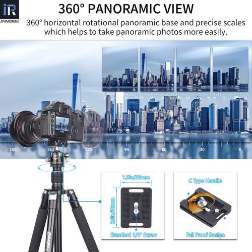 INNOREL Kompaktes Aluminium-Kamerastativ mit 360°-Kugelkopf für Reisen RT45A - Bild 21 von 31