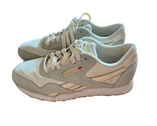 REEBOK Classic Nylon White Gold Chalk Sneaker M49027 US Size 6 Urban Outfitters - Picture 2 of 9