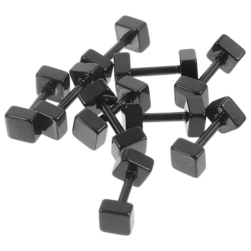 10pcs Dumbbell Stud Earrings Titanium Steel Earrings for Men Women - Picture 16 of 19