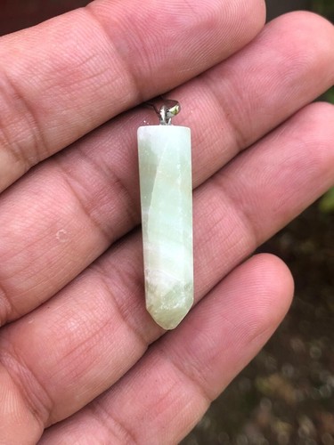 Beautiful Natural Stone Calcite Pendant Stainless Steel Gemstone pendant - Picture 8 of 13
