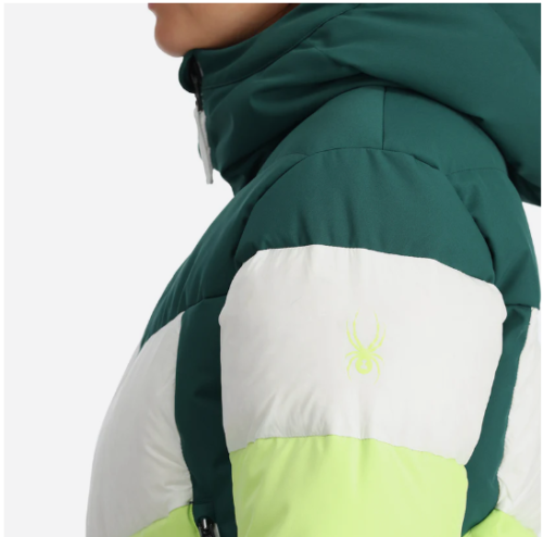 Spyder Eastwood Down Jacket 700 Fill Lime Ice Green Waterproof Womens L - Picture 5 of 11