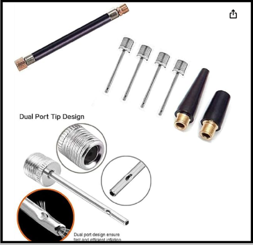 Portable Air Pump Kit with Needle,Nozzle, Extension Hose for Soccer Basketball - Picture 4 of 5