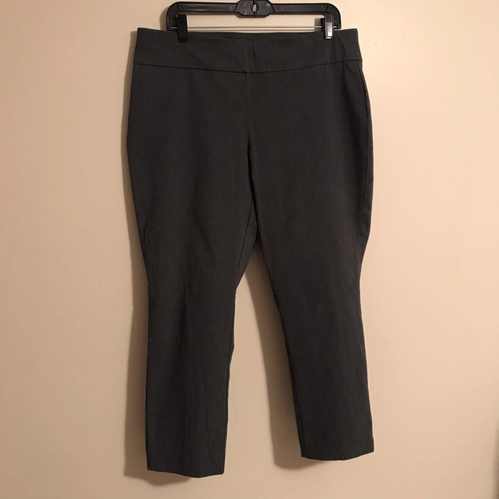 Studio Works Womens Pants Gray Pull On Flat Front Minimalist Solid