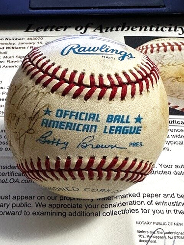 TED WILLIAMS & RUSTY STAUB SIGNED AUTOGRAPHED OAL BASEBALL TO STAUB!  FULL JSA! - Picture 3 of 4