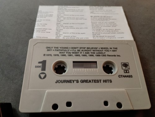 Journey Greatest Hits Cassette Tape with lyrics sheet - Picture 3 of 5