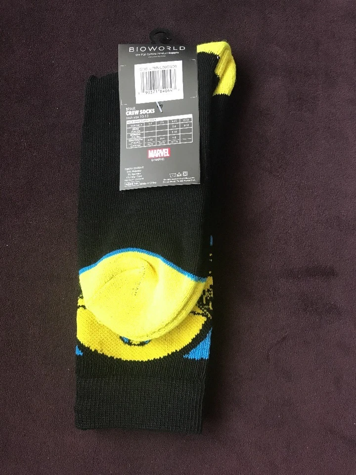 Avengers Infinity War Thanos Crew Adult Men Socks Size 10-13 - Image 2 of 4