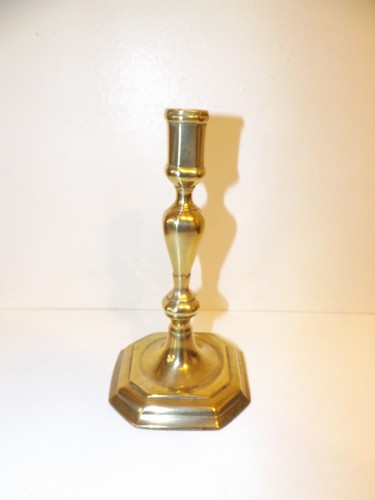 Antique Queen Anne/George I Seamed Brass Octagonal Candlestick With Prise Hole - Picture 4 of 19