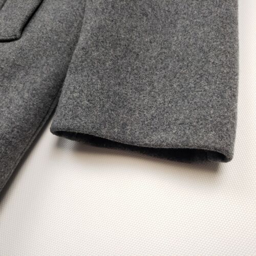Reiss Pea Coat Large XL Men Wool Grey Double Breasted Jacket Elegant Overcoat - Picture 7 of 18
