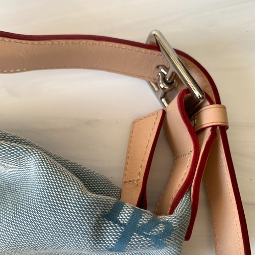 Borsa hobo firmata Dooney & Bourke nuova senza etichette vintage tela borsa rimovibile blu cielo - Foto 11 di 23