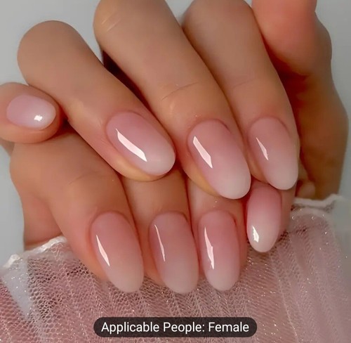 Natural Delicate Beautiful Do-It-Yourself False Nails - Pink with White 24pcs - Picture 5 of 9