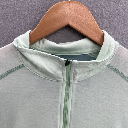 Orvis Mens Long Sleeve Polo Shirt Size Medium Light Green 1/4 Zip DryRelease EUC - Picture 3 of 9