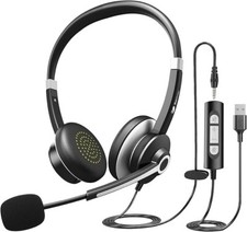 EARBAY WIRED COMPUTER HEADSET WITH NOISE CANCELLING MICROPHONE - 3.5MM USB PLUG