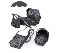 Babystyle Prestige Onyx Black Pram/pushchair Chrome Chassis Babystyle Prestige Onyx Black Pram/pushchair Chrome Chassis