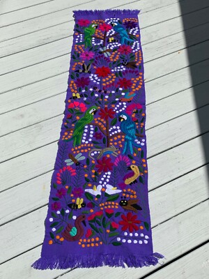 Los Pajaros Birds Mexican Embroidered Table Runner Chiapas ...