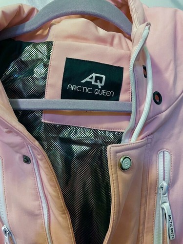 Arctic Queen Ski Snowsuit Women's Size L Waterproof Pink /White One Piece NEW! - Picture 2 of 6