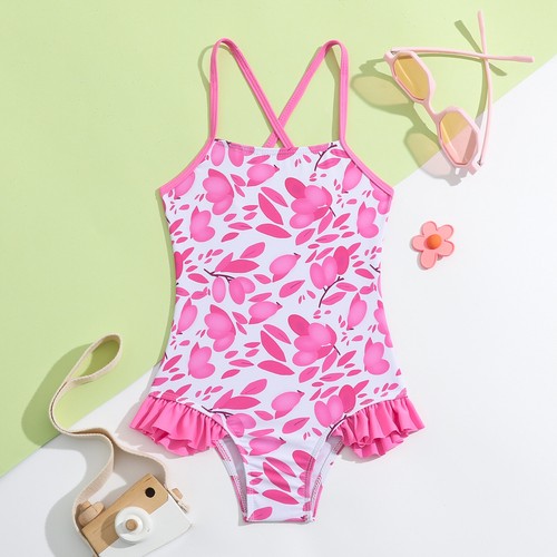 Baby Girl's Swimsuit Casual Rompers Rash Guard Jumpsuit Surfing Leotard Fashion - Picture 6 of 30