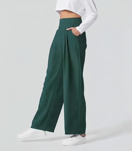 Halara High Waisted Pocket Wide Leg Waffle Casual Pants Wide Leg Pants - Picture 36 of 105