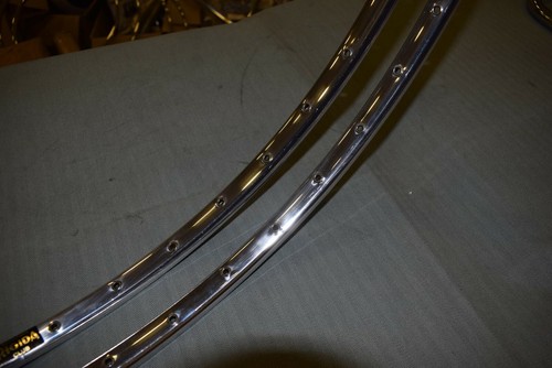 RIGIDA Tubular Rim Set 700c 28'' 36 hole Made in France vintage silver NOS - Picture 5 of 12