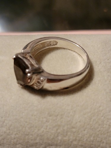 Woman's Silver 925* Brown solitare..genuine oval stone..Beautiful sz 7 - Picture 6 of 11