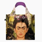 LOQI Tote Frida Kahlo with Hummingbird Self Portrait Colourful Art Shopping Bag