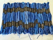 Coats & Clark Embroidery Floss Thread~Lot of 25 skeins~Variegated Blue