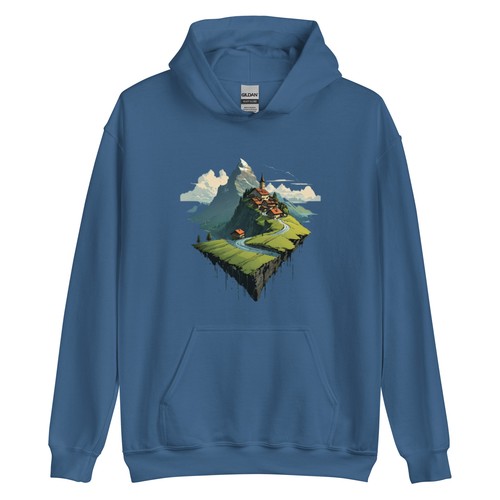 Evergreen Village Unisex Hoodie, Green Forest hoodie, Birthday gift hoodie - Picture 3 of 4