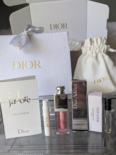 Dior Addict Lip Glow Oil 001 PINK Oil Infused New + Two Travel Spray J`adore,EDP - Picture 3 of 3