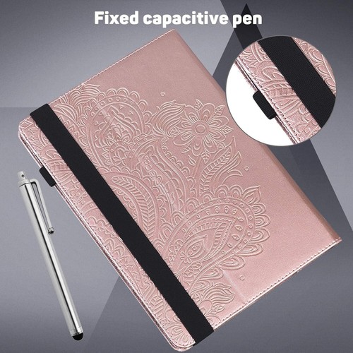 GLANDOTU case Huawei MediaPad T3 10 9.6 inch PU Leather Case Rose + Stylus NEW - Picture 6 of 7