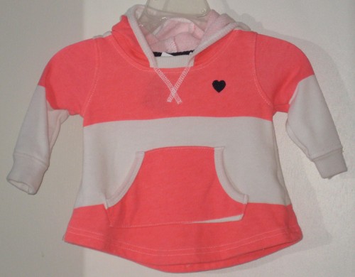 CARTER'S Girls Size 3 Months Orange White Striped Long Sleeves Hoody - Bild 1 von 2