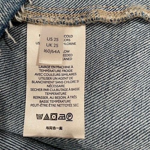 FREE PEOPLE HIGH WAIST DENIM MINI JEAN SKIRT (SIZE 25) EAST OF EDEN - Picture 11 of 13