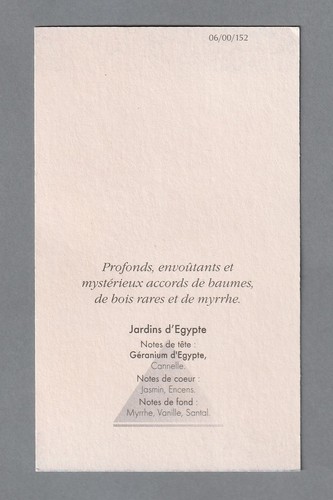 Carte publicitaire - advertising card - Jardin d'Egypte de Derroisne recto verso - Imagen 2 de 2